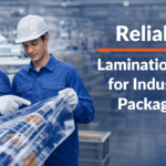 Reliable adhesive lamination film inspection in Africa industrial packaging facility with workers handling flexible packaging material