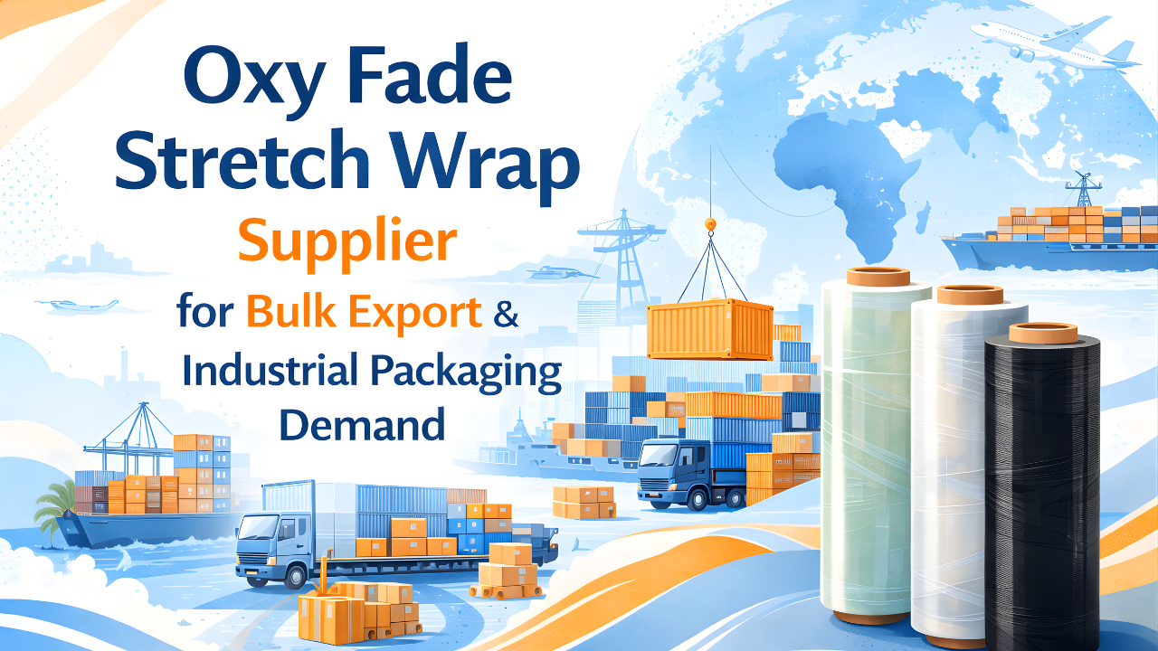 Oxy fade stretch wrap rolls for bulk export and industrial packaging in Africa global logistics and supply chain network