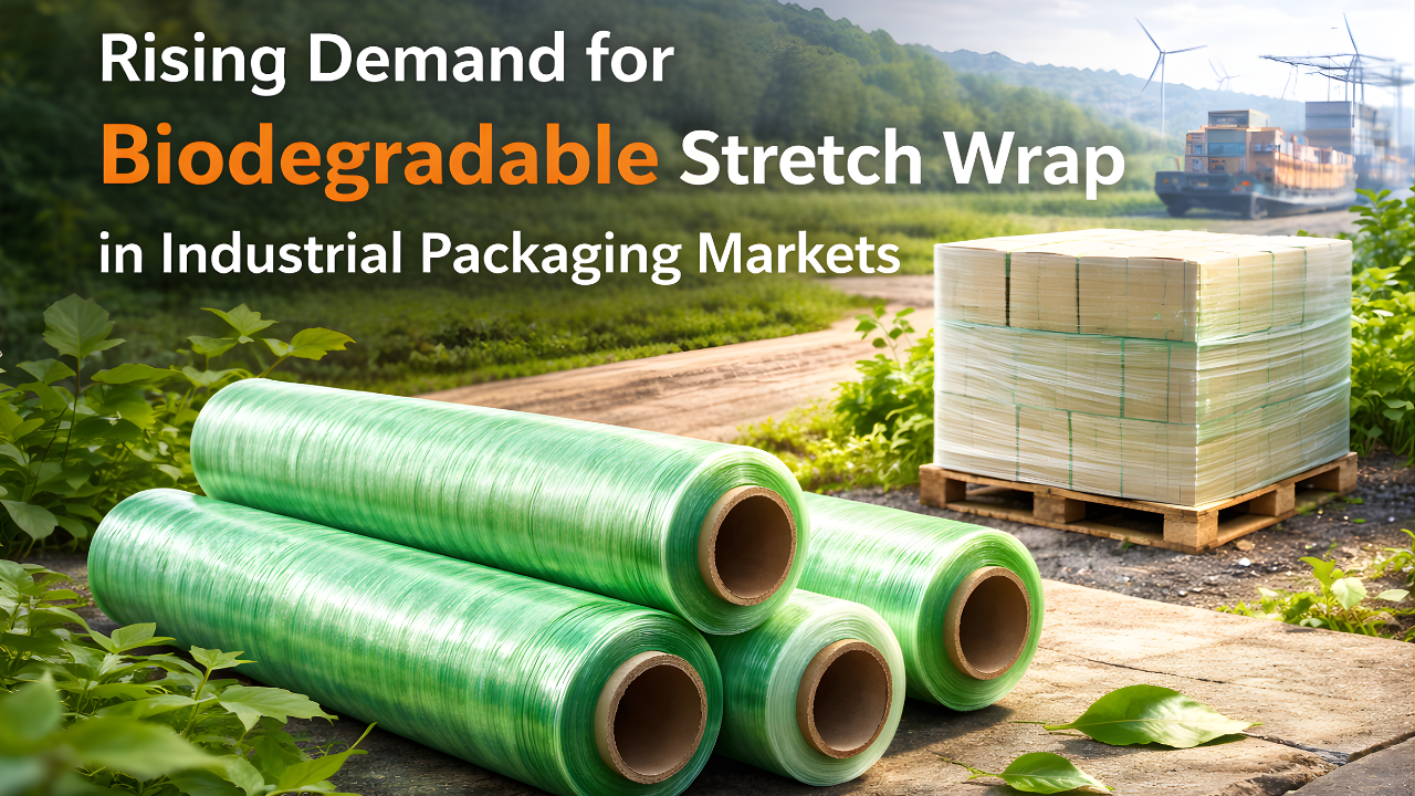 Biodegradable stretch wrap rolls and pallet packaging in Africa eco-friendly industrial packaging and sustainable logistics operations