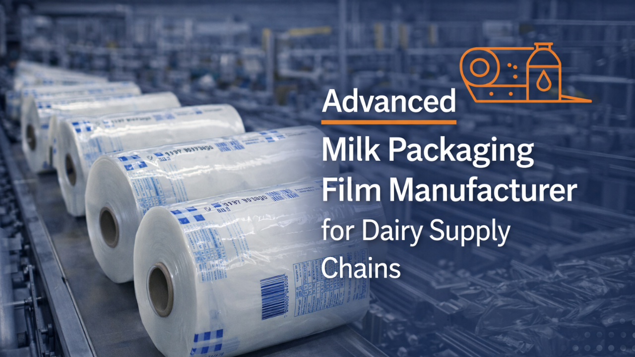 Milk packaging film rolls in Africa manufacturing facility for dairy supply chain packaging and milk pouch production