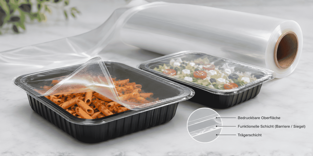Deckelfolie für industrielle Verpackungen und Versiegelung