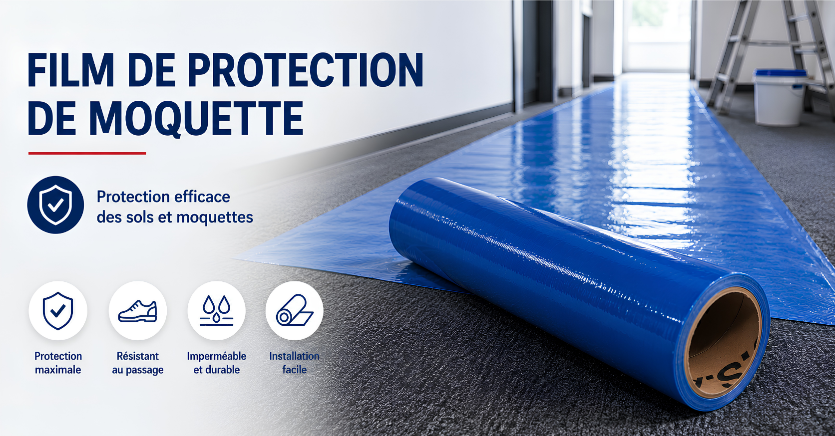 Applications industrielles du film de protection de moquette