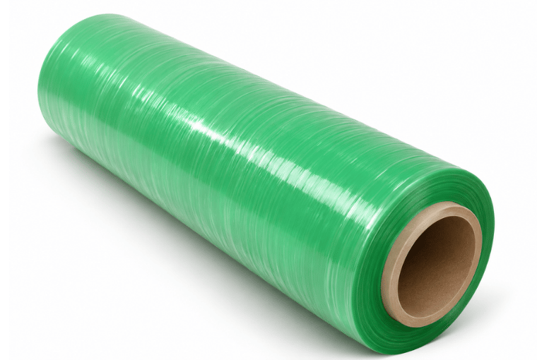 Film étirable biodégradable vert en rouleau Rouleau de film étirable biodégradable vert avec mandrin en carton
