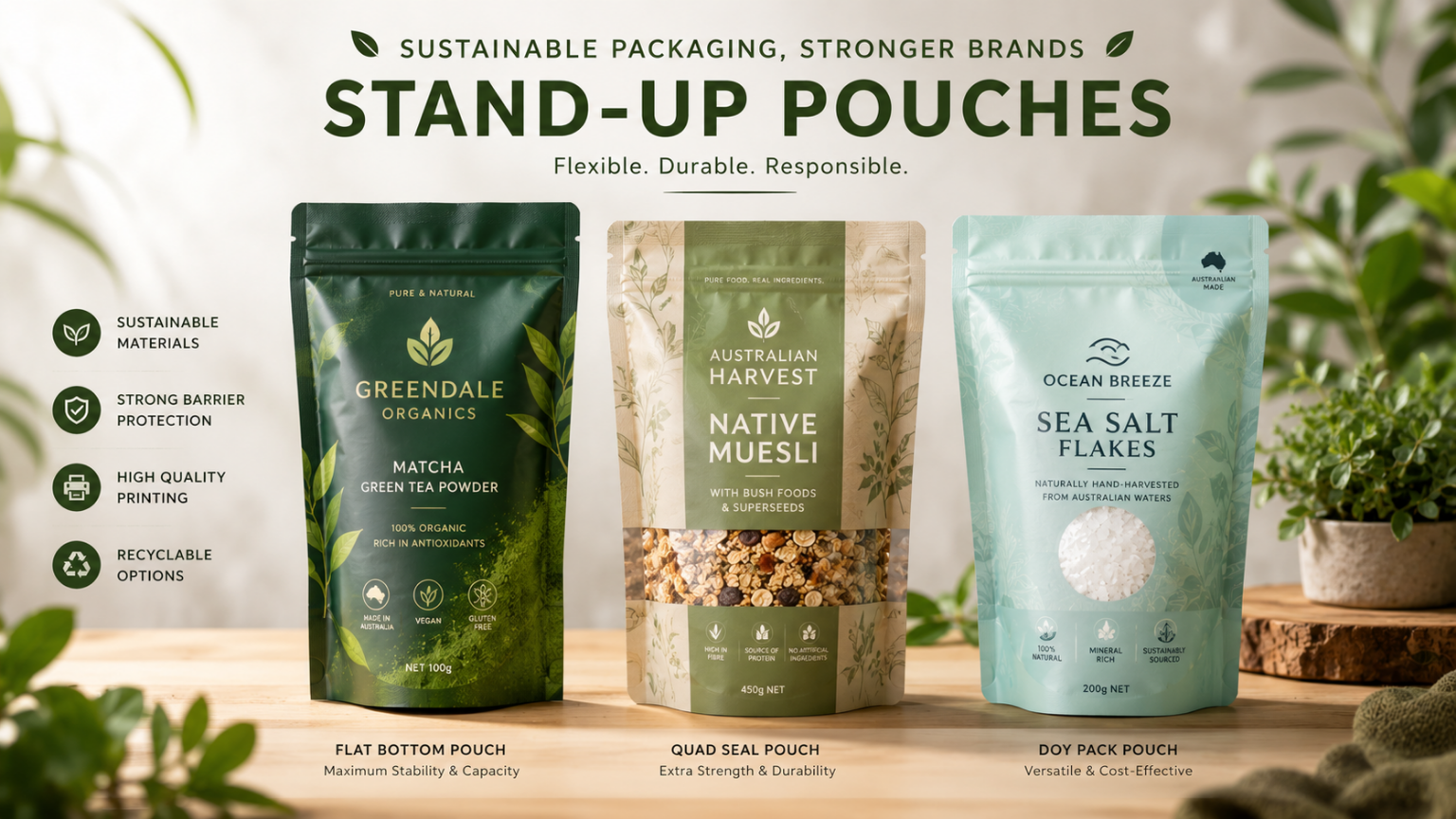 Wrap-Around Labels and Stand-Up Pouches Australia