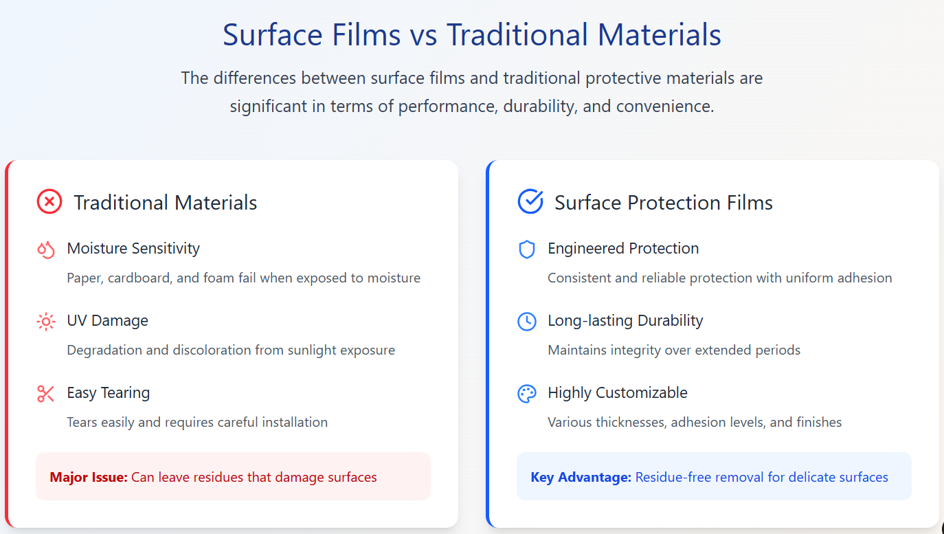 Comparing Surface Films and Traditional Materials