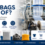 What are poly bags made of? Illustration showing polyethylene film manufacturing, different types of poly bags, and their packaging applications.